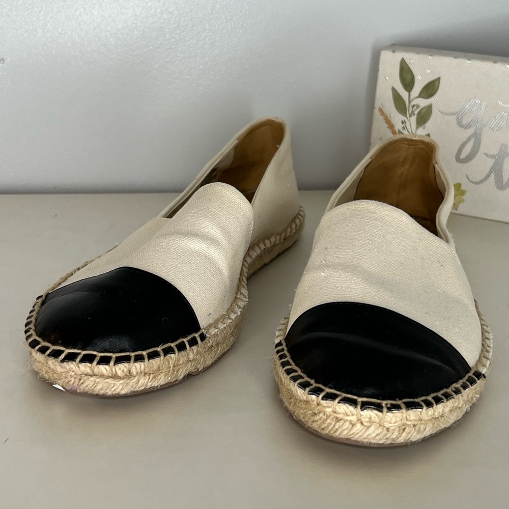 J CREW CAP TOE CANVAS ESPADRILLES SZ 7.5